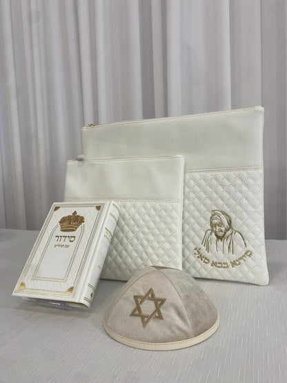 סט חתנים לבן זהוב