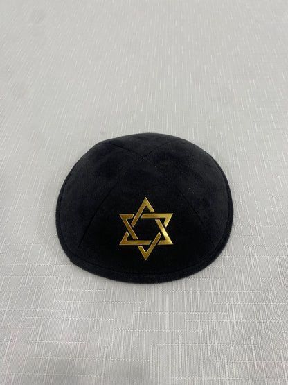 כיפה זמש מגן דוד זהב