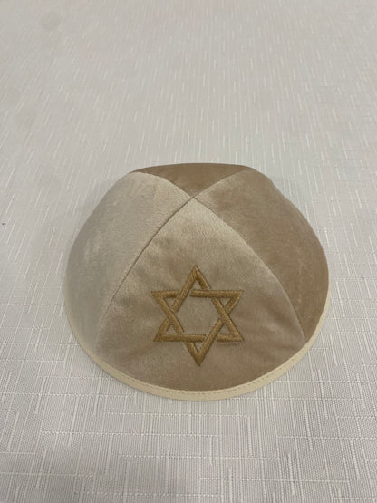 כיפה מקטיפה מרוקאית מגן דוד