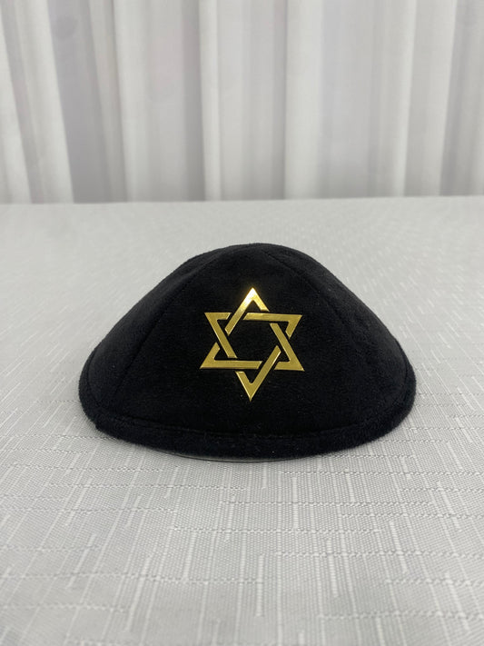 כיפה זמש מגן דוד זהב
